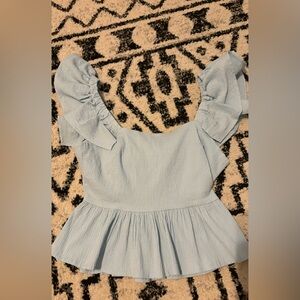 Light Blue Bow blouse